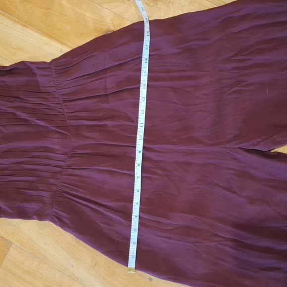 Madewell Pintuck Cami Wide-leg Jumpsuit Size 00 Burgundy Oxblood Wine - Picture 11 of 15